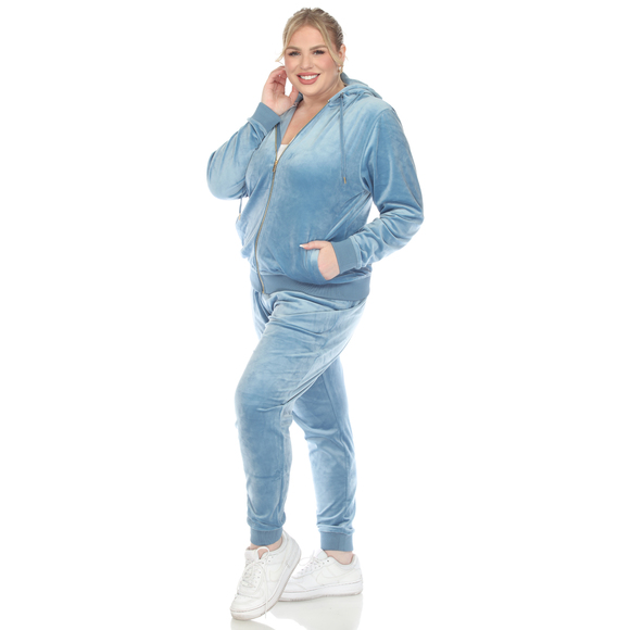 Plus Size 2 Piece Velour Tracksuit Set - Picture 2 of 6